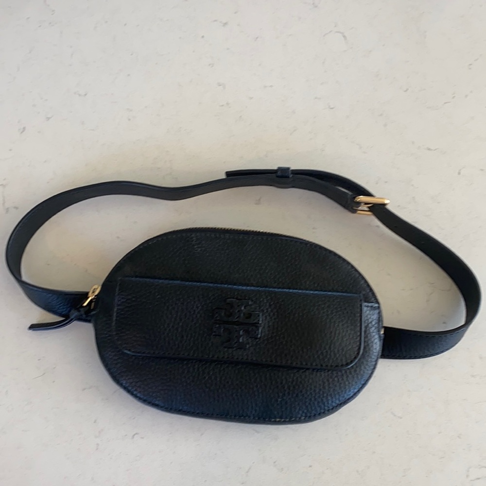 Tory Burch Black Leather Belt Bag